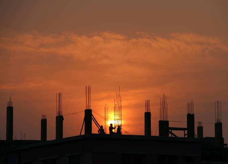 Obra noturna por-do-sol horários permitidos