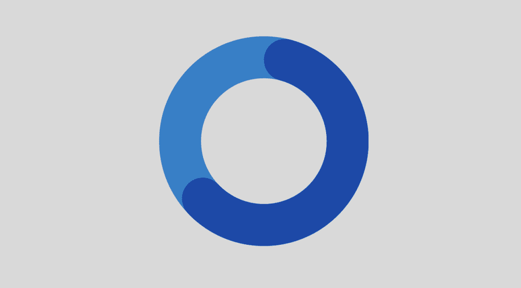 Ícone azul circular representando integração e fluxo contínuo em gestão de rede